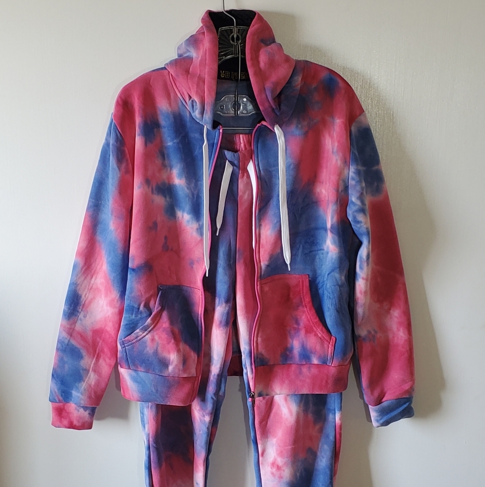 Fuchsia Tie Dye Sweat Suit NWOT